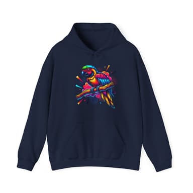Parrot Paint Splash Hoodie — Colorful Tropical Bird Graphic Sweatshirt