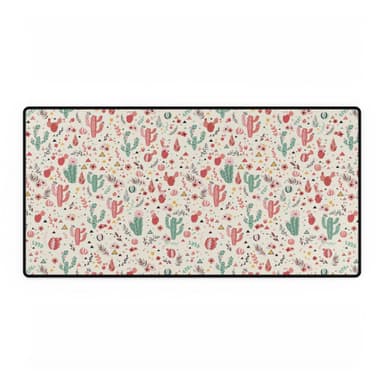 Cactus Garden Desk Mat — Large Floral Desert Mouse Pad