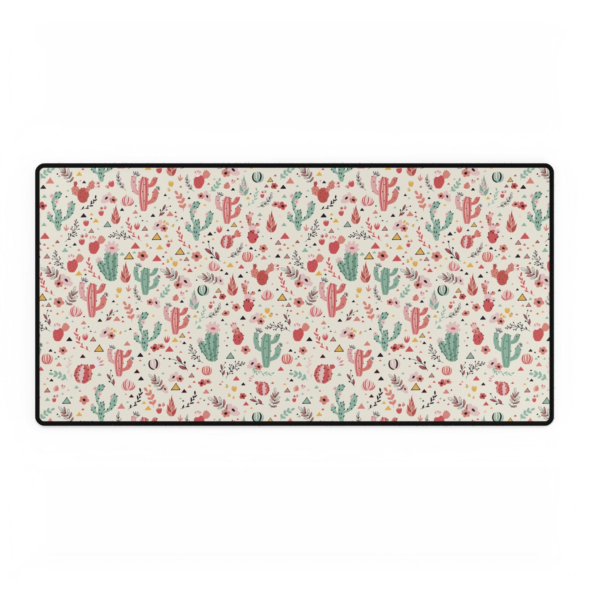 Cactus Garden Desk Mat — Large Floral Desert Mouse Pad