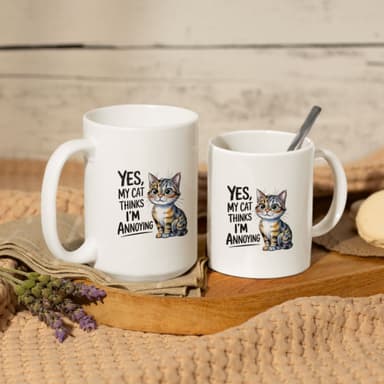 Yes My Cat Thinks I Am Annoying Funny Cat Mug