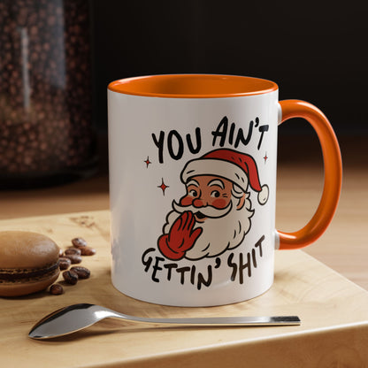Funny Santa New Year Mug – Naughty Santa Holiday Coffee Cup – Sarcastic New Year Gift for Adults