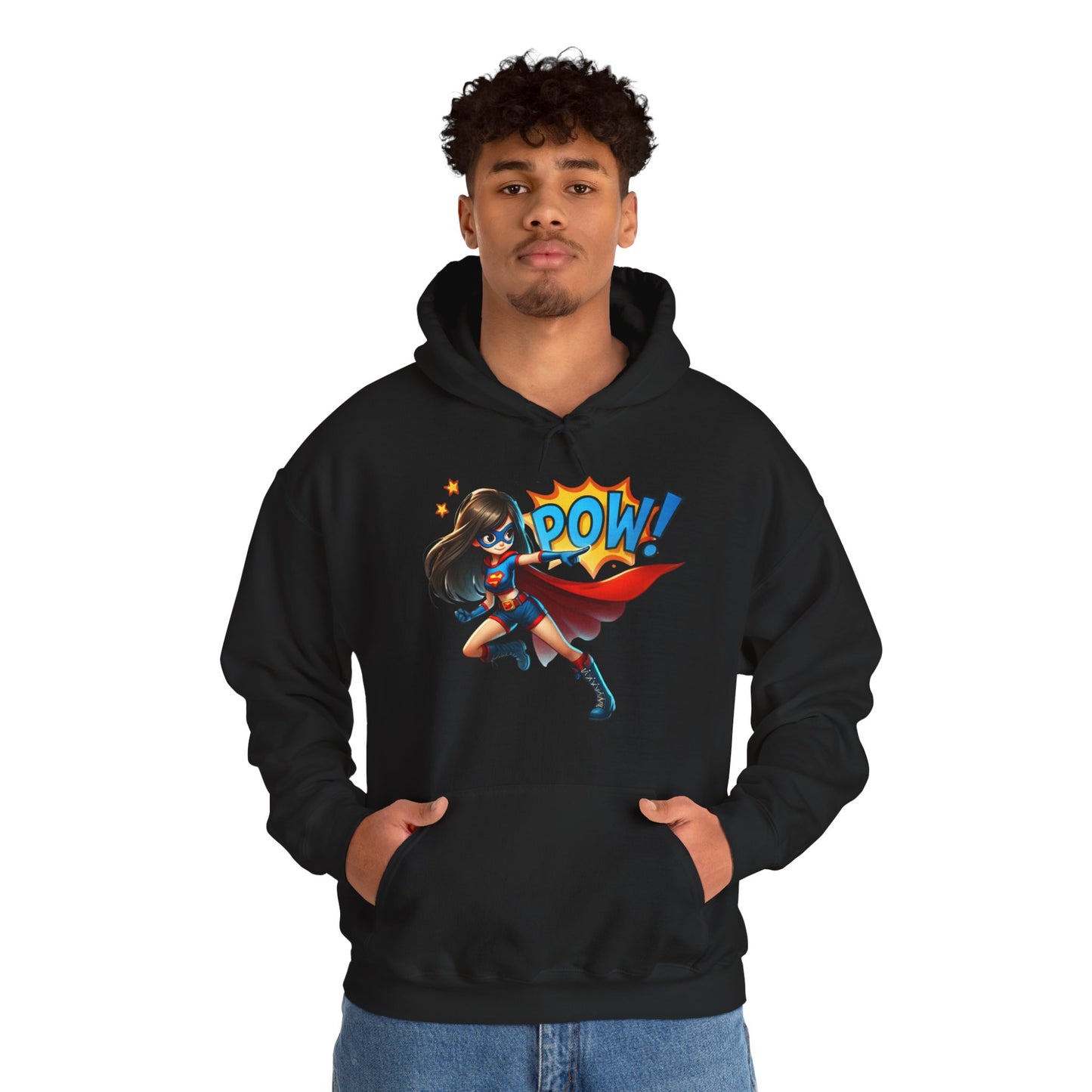 Superhero Girl Hoodie — POW! Graphic Pullover for Fans
