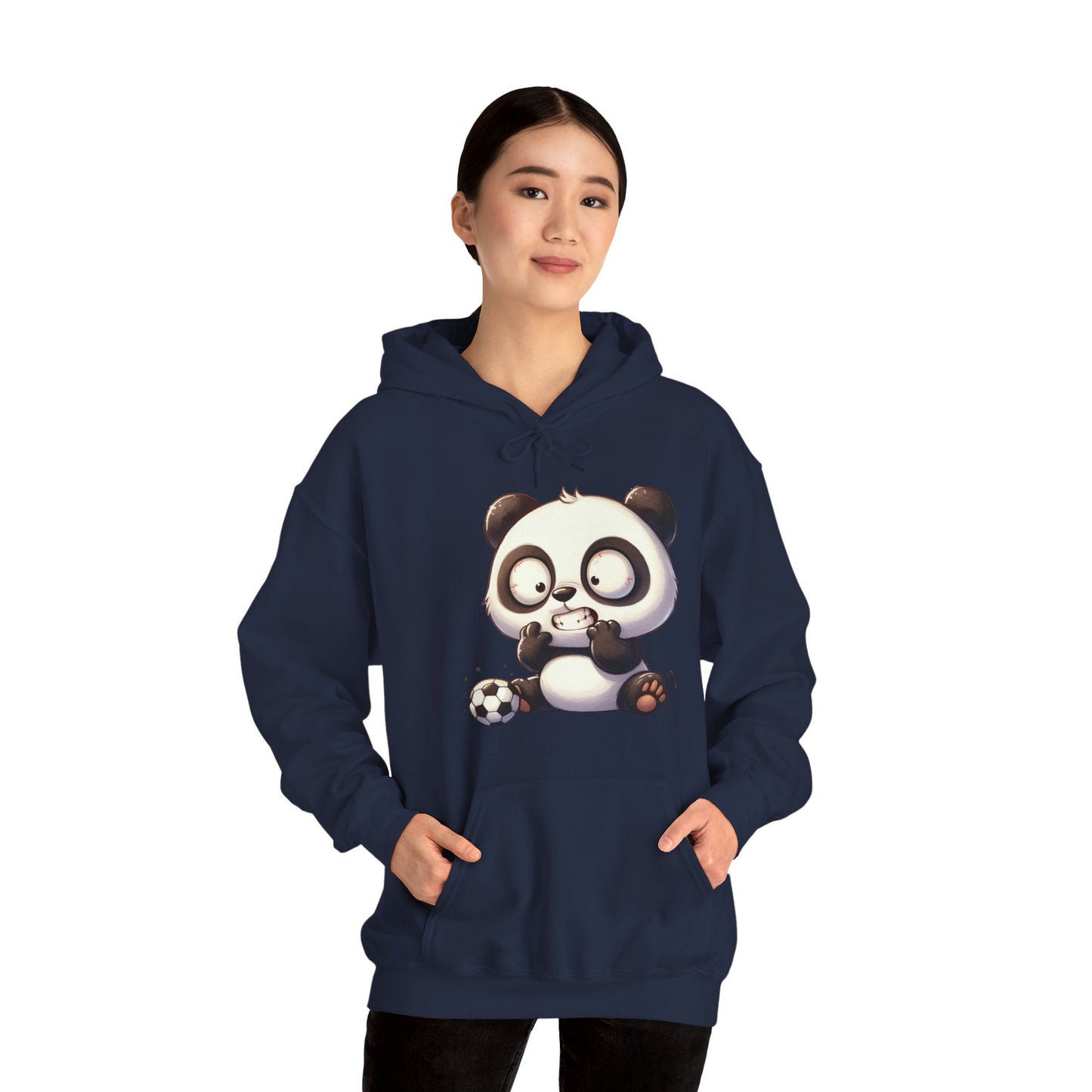 Cute Gamer Panda Hoodie – Adorable Panda Playing Video Games & Soccer Graphic Sweatshirt