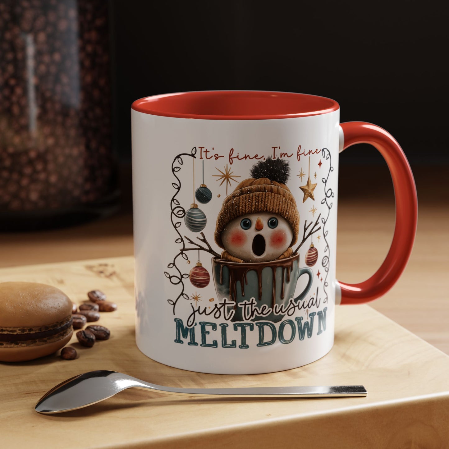 Coffee Mug — It's Fine, I'm Fine Snowman Holiday Meltdown
