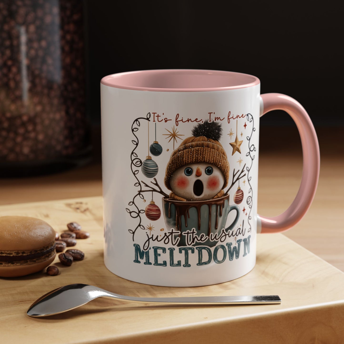 Coffee Mug — It's Fine, I'm Fine Snowman Holiday Meltdown