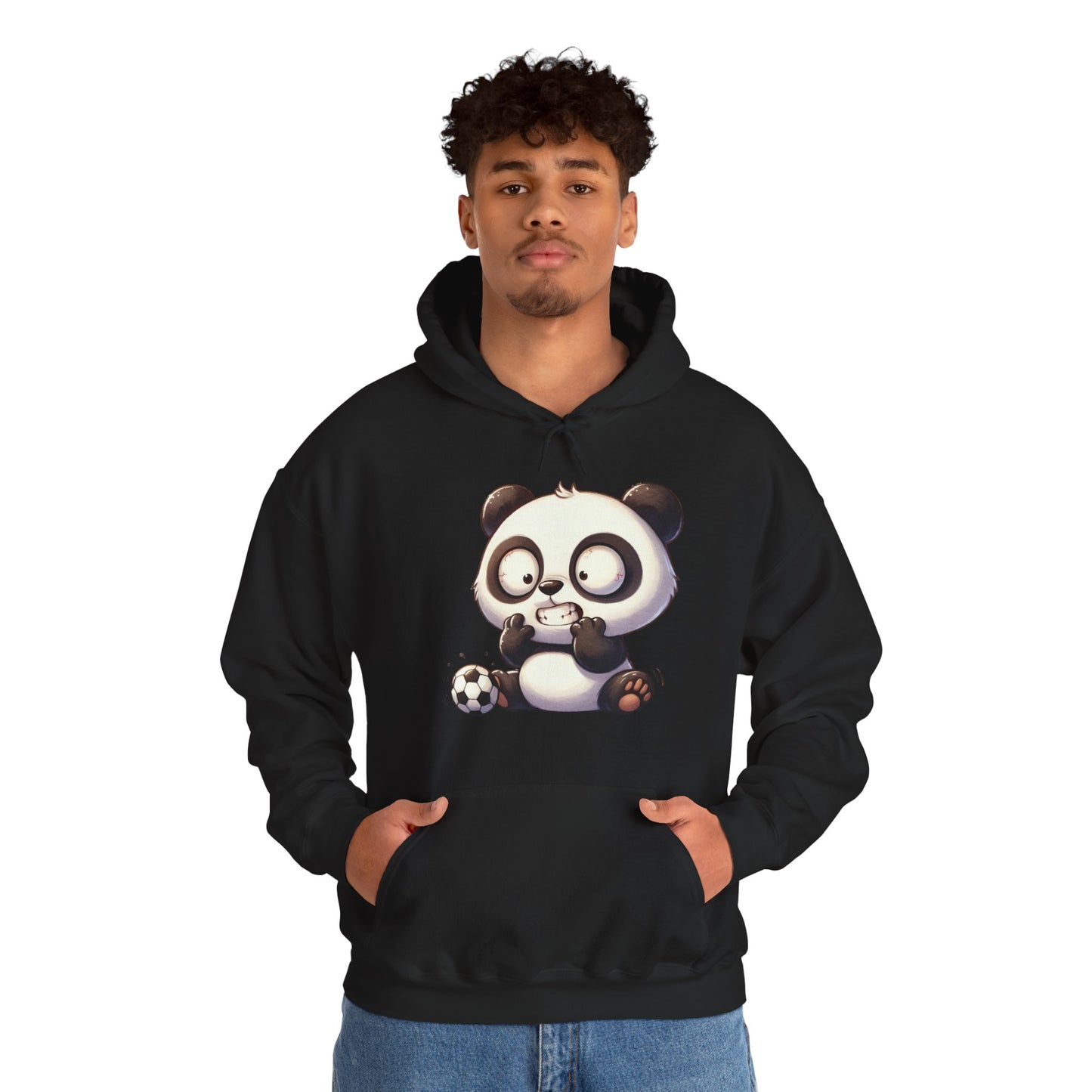 Cute Gamer Panda Hoodie – Adorable Panda Playing Video Games & Soccer Graphic Sweatshirt