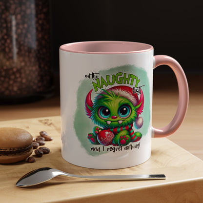 Naughty List Christmas Mug – Cute Monster Holiday Coffee Cup, Funny Xmas Gift (11oz/15oz)