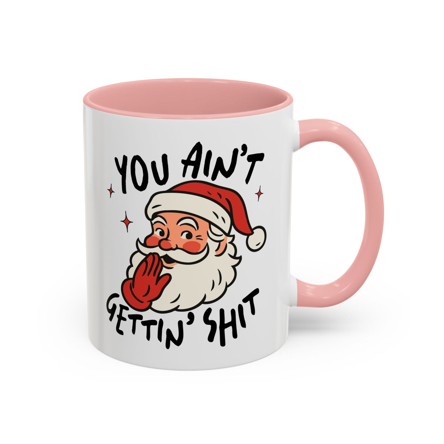 Funny Santa New Year Mug – Naughty Santa Holiday Coffee Cup – Sarcastic New Year Gift for Adults