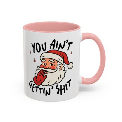 Funny Santa New Year Mug – Naughty Santa Holiday Coffee Cup – Sarcastic New Year Gift for Adults