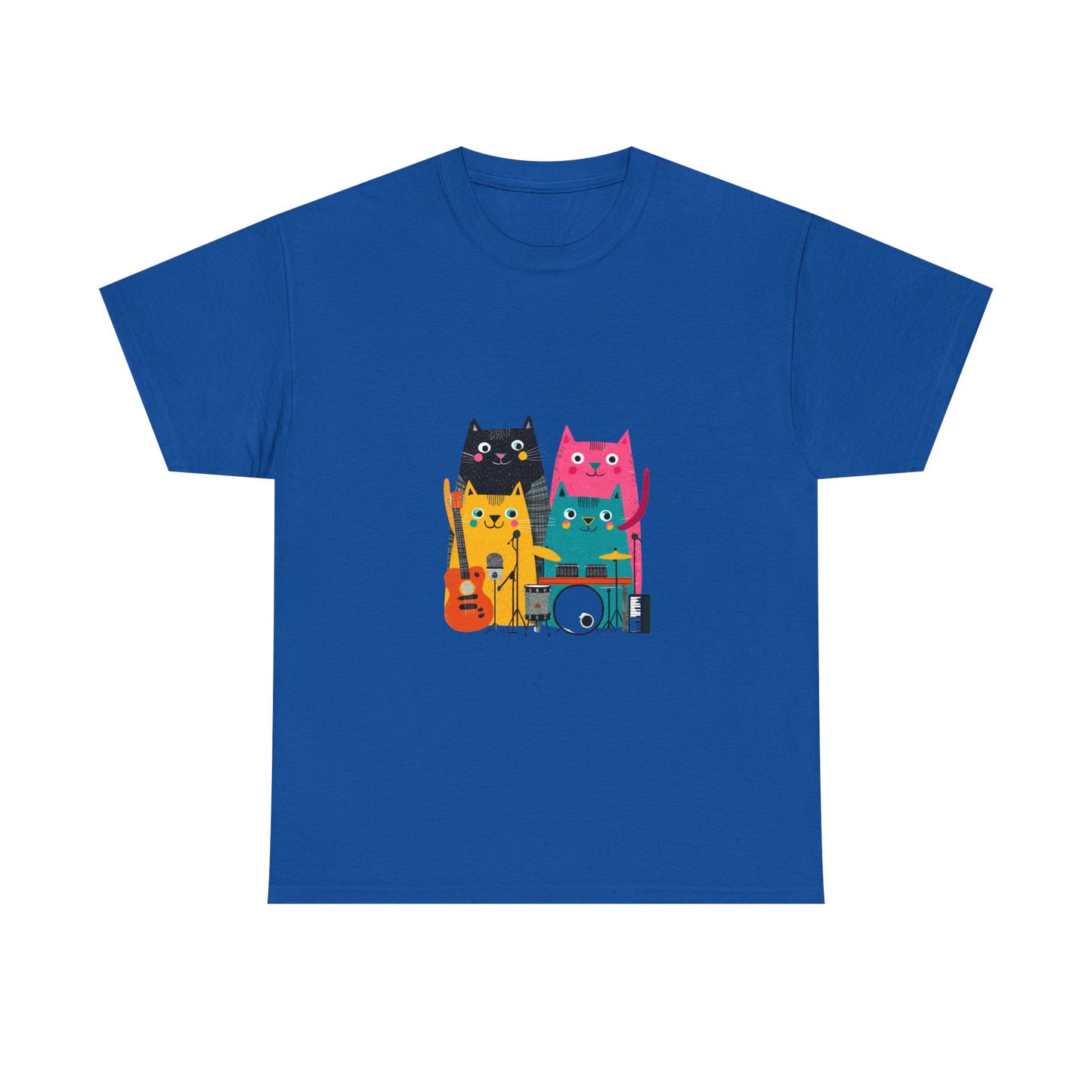 Band Cats T-Shirt – Colorful Cat Music Graphic Tee