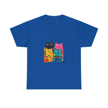 Band Cats T-Shirt – Colorful Cat Music Graphic Tee