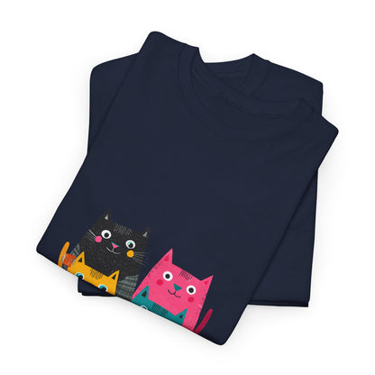 Band Cats T-Shirt – Colorful Cat Music Graphic Tee
