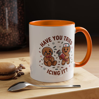 Have You Tried Icing It? Gingerbread Cookie Coffee Mug — Cute Holiday Baking Gift (11/15 oz)