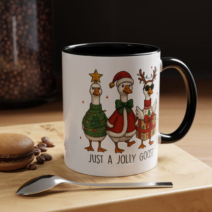 Just a Jolly Goose Christmas Mug – Funny Holiday Goose Coffee Cup