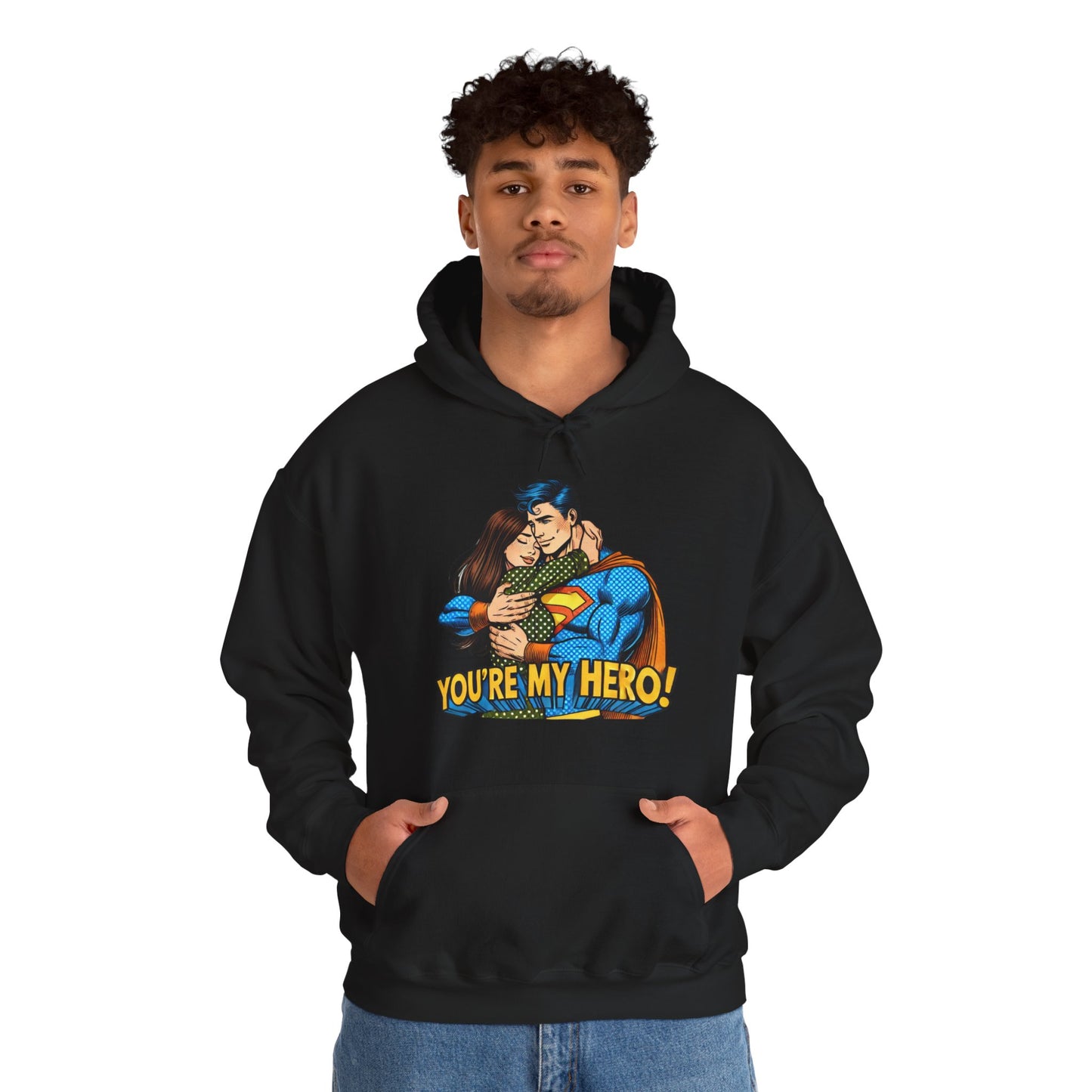 Hero Hug Hoodie - "You're My Hero" Graphic Pullover