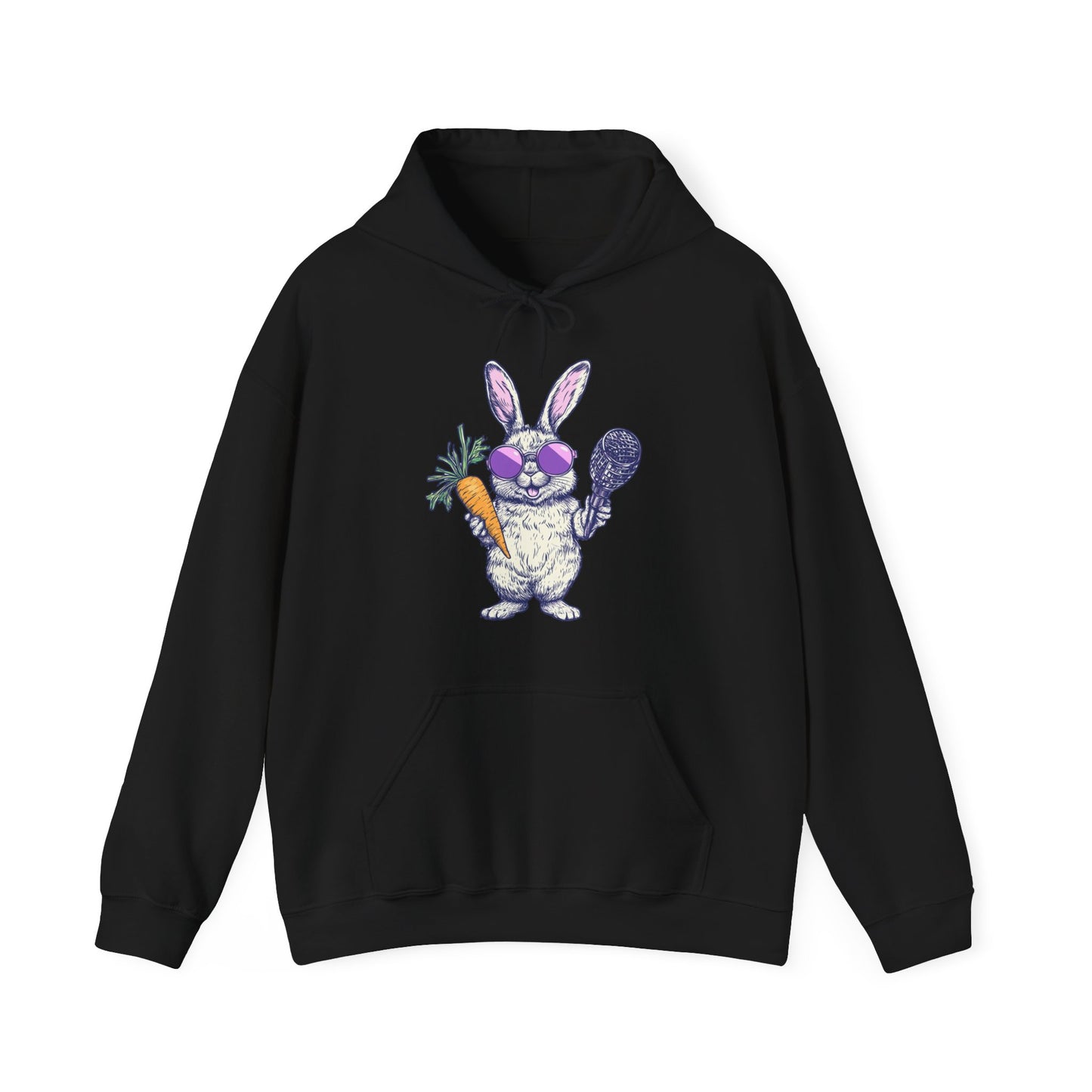 Easter Bunny Skull Hoodie — Cute Creepy Rabbit with Carrot & Bone Graphic