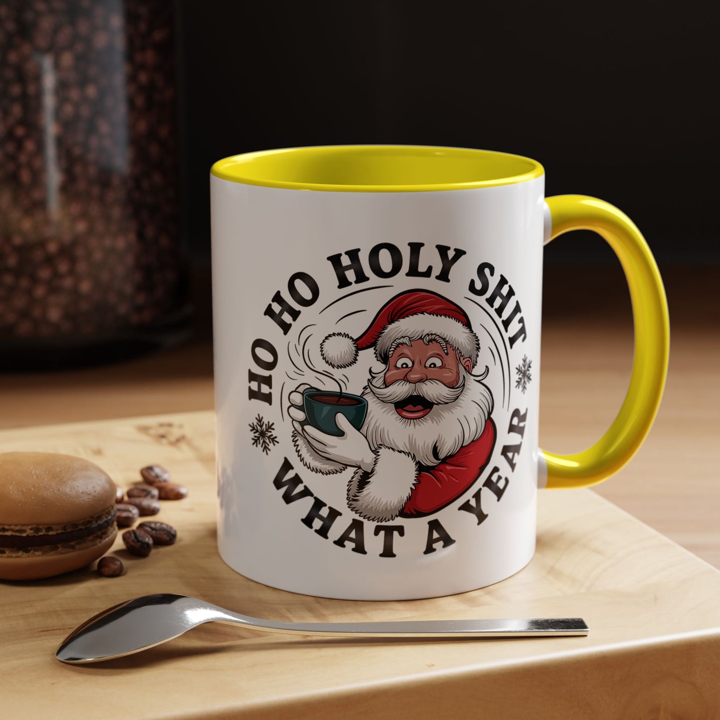 Funny Santa Christmas Mug – Ho Ho Holy Shit What a Year Holiday Coffee Cup