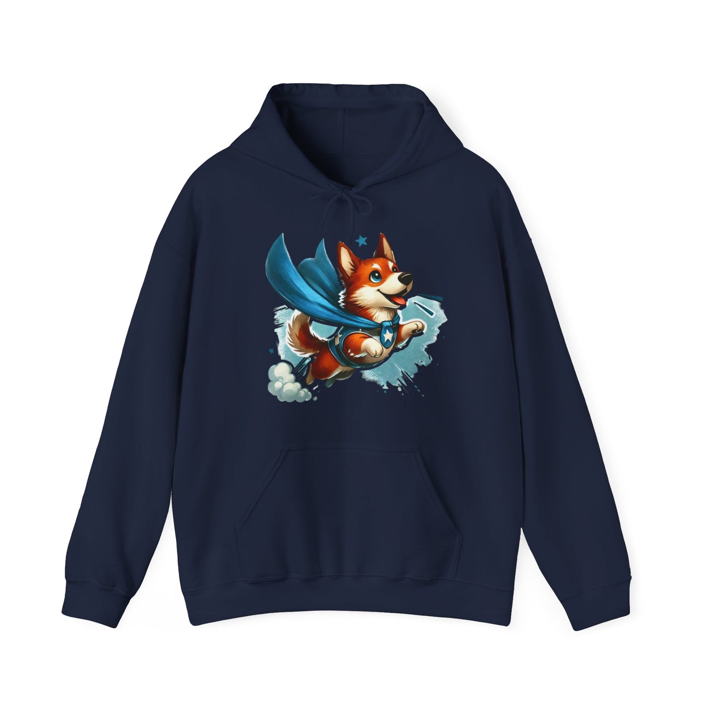 Superhero Corgi Hoodie — Cute Flying Dog Graphic Sweatshirt