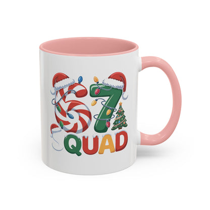 Christmas 07 Squad Accent Coffee Mug – Holiday Candy Cane & Santa Hat Design