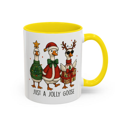 Just a Jolly Goose Christmas Mug – Funny Holiday Goose Coffee Cup