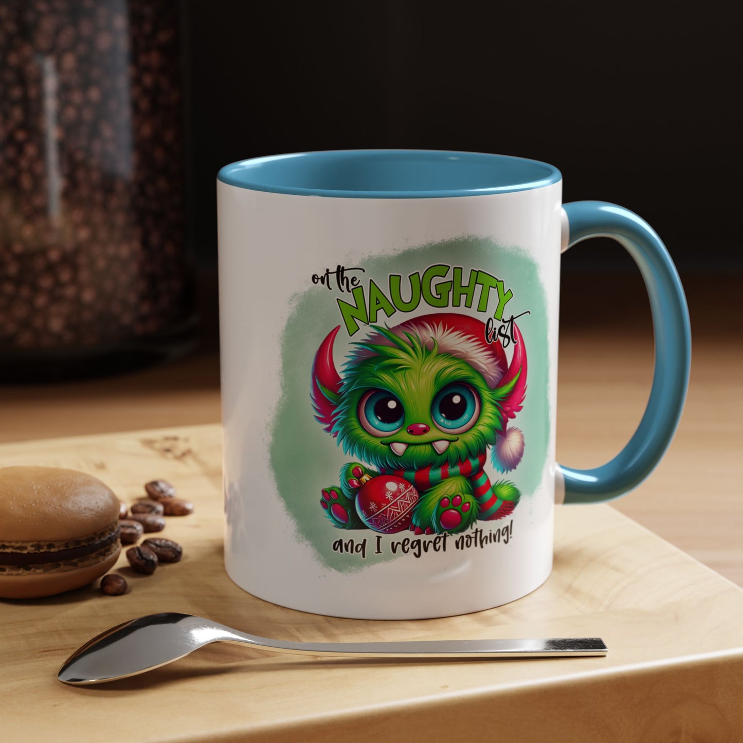 Naughty List Christmas Mug – Cute Monster Holiday Coffee Cup, Funny Xmas Gift (11oz/15oz)