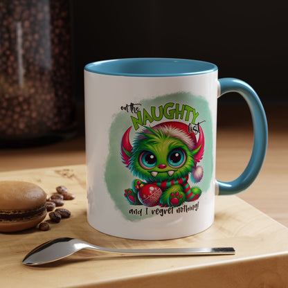 Naughty List Christmas Mug – Cute Monster Holiday Coffee Cup, Funny Xmas Gift (11oz/15oz)