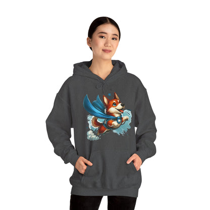 Superhero Corgi Hoodie — Cute Flying Dog Graphic Sweatshirt