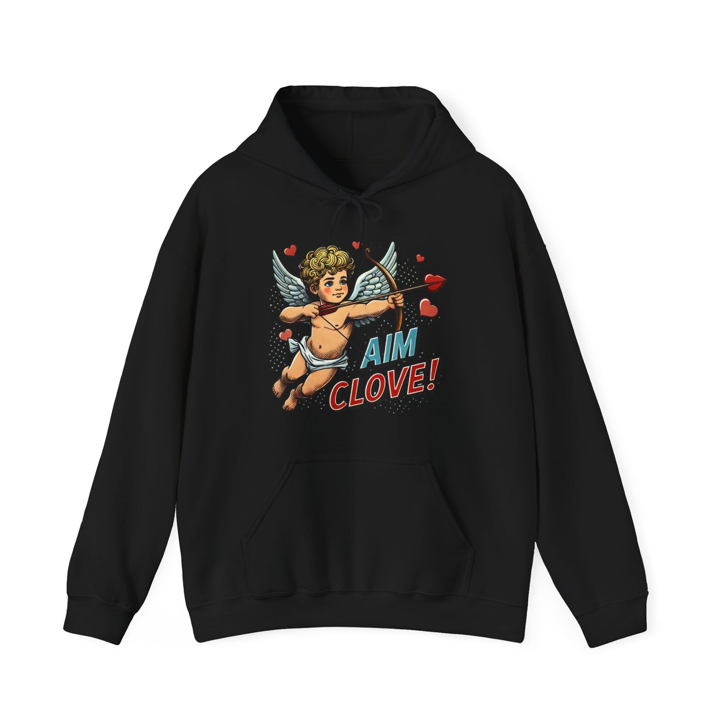 Cupid Graphic Hoodie - 'Aim Clove!' Vintage Valentine Cherub Sweatshirt