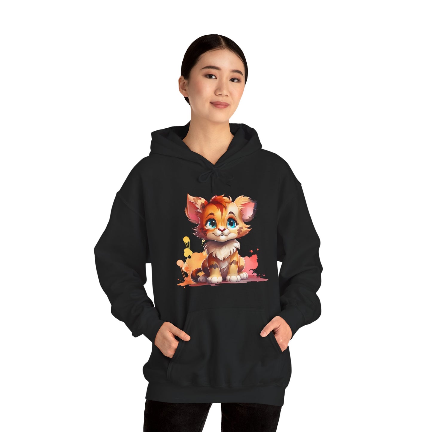 Cute Kitten Hoodie — Adorable Watercolor Cat Pullover for Cat Lovers