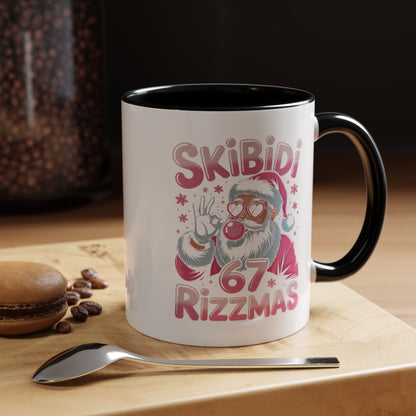 Skibidi Rizzmas Coffee Mug — Funny Santa Holiday Accent Mug (11/15oz)