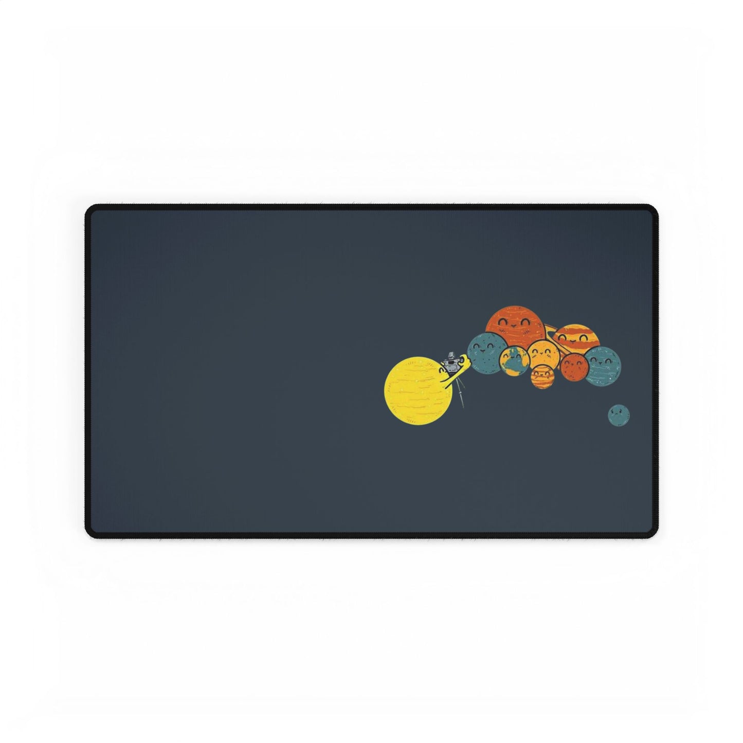 Solar System Desk Mat — Cute Cartoon Planets & Sun Gaming Mouse Pad