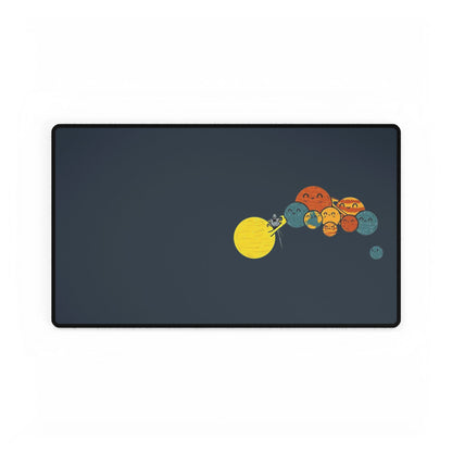 Solar System Desk Mat — Cute Cartoon Planets & Sun Gaming Mouse Pad