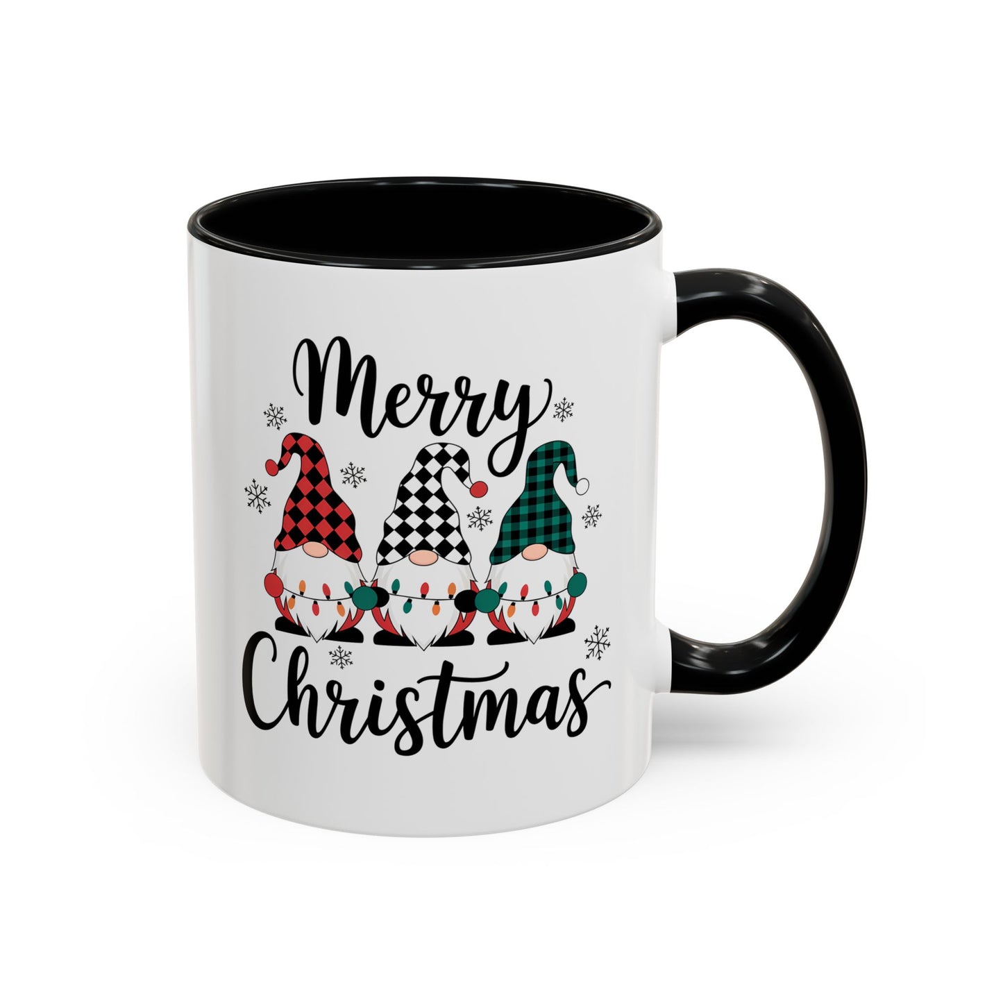 Merry Christmas Gnome Accent Coffee Mug – Holiday 11/15oz Ceramic