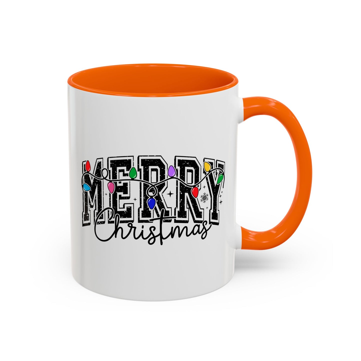Merry Christmas Accent Coffee Mug – Holiday Lights Festive Ceramic Mug (11/15 oz)