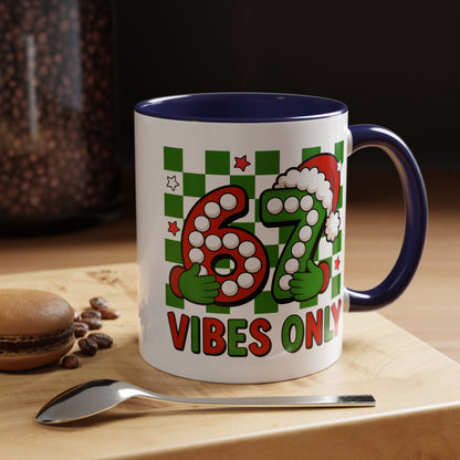 67 Vibes Only Christmas Coffee Mug — Festive Retro Numbering Holiday Mug