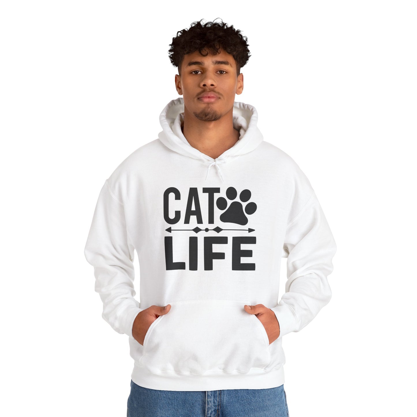 Cat Life Unisex Hoodie – Minimal Sweatshirt for Cat Lovers
