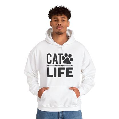 Cat Life Unisex Hoodie – Minimal Sweatshirt for Cat Lovers