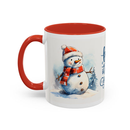 Baby It's Cold Outside Snowman Christmas Coffee Mug — Winter Holiday Hot Cocoa Cup (11/15oz)