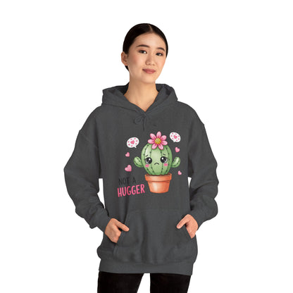 Hoodie — Cute Cactus “Not a Hugger” Graphic Pullover