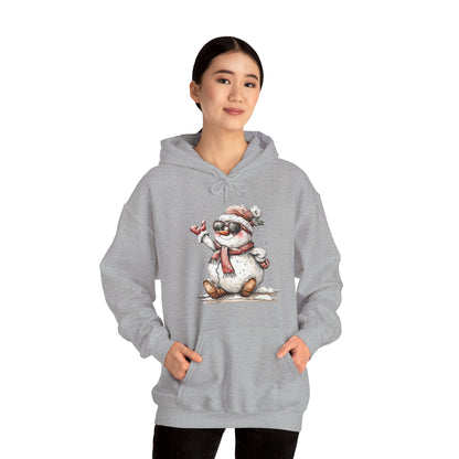 Snowman Holiday Hoodie — Cute Winter Snowman Wearing Scarf & Hat Sweatshirt