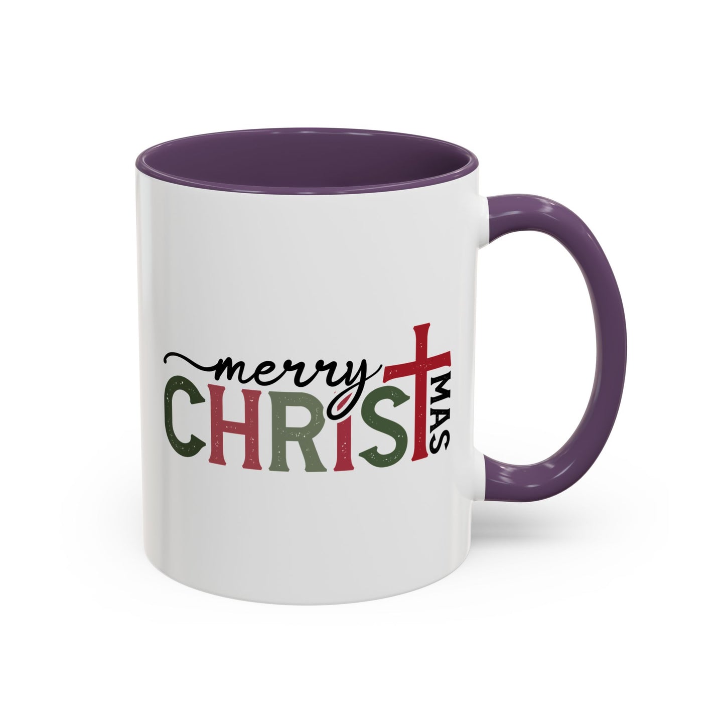 Merry Christmas Accent Coffee Mug - Festive Religious Christmas New Year Gift (11/15oz)
