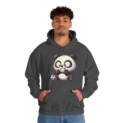 Cute Gamer Panda Hoodie – Adorable Panda Playing Video Games & Soccer Graphic Sweatshirt
