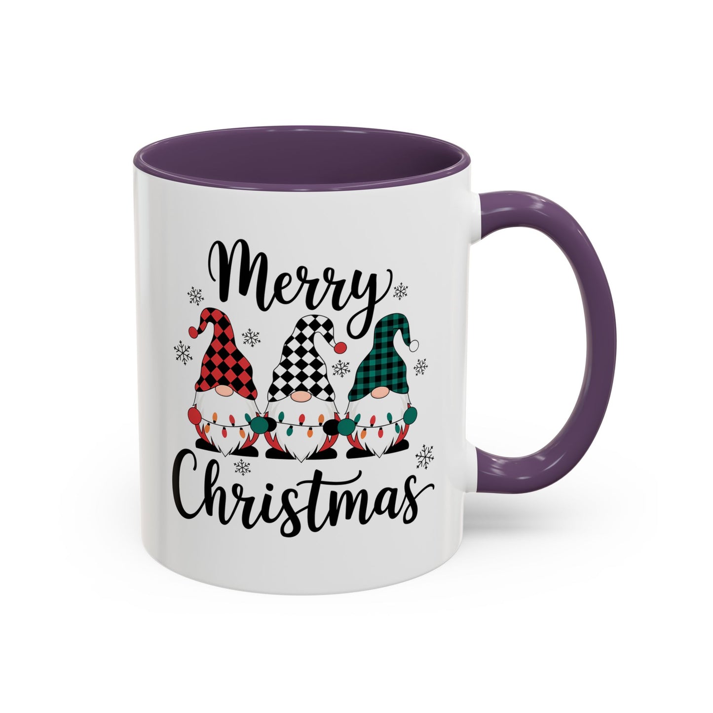 Merry Christmas Gnome Accent Coffee Mug – Holiday 11/15oz Ceramic
