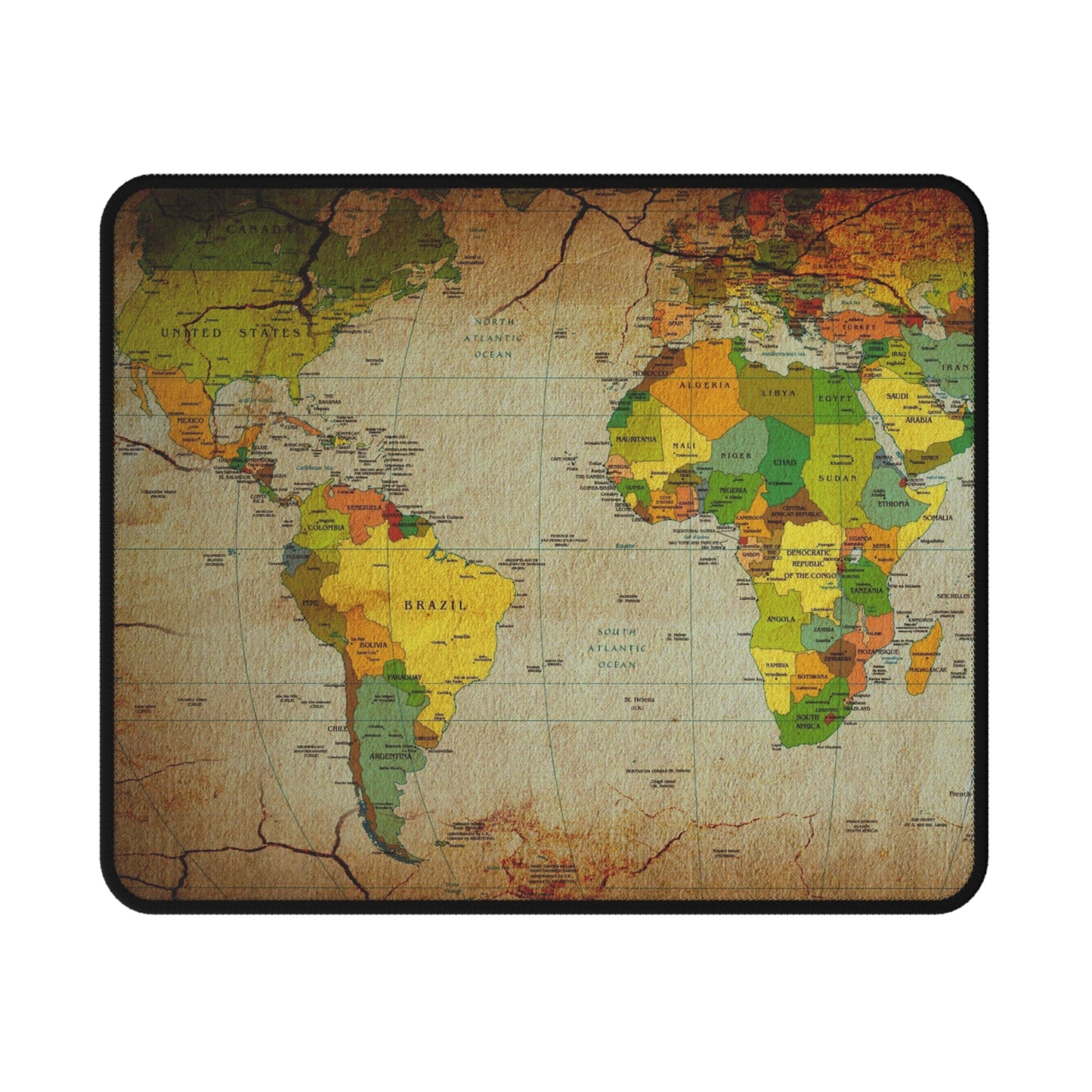 Vintage World Map Mouse Pad — Non-Slip Gaming & Office Desk Pad