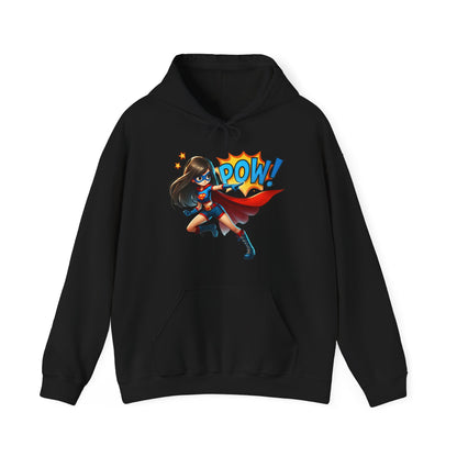 Superhero Girl Hoodie — POW! Graphic Pullover for Fans
