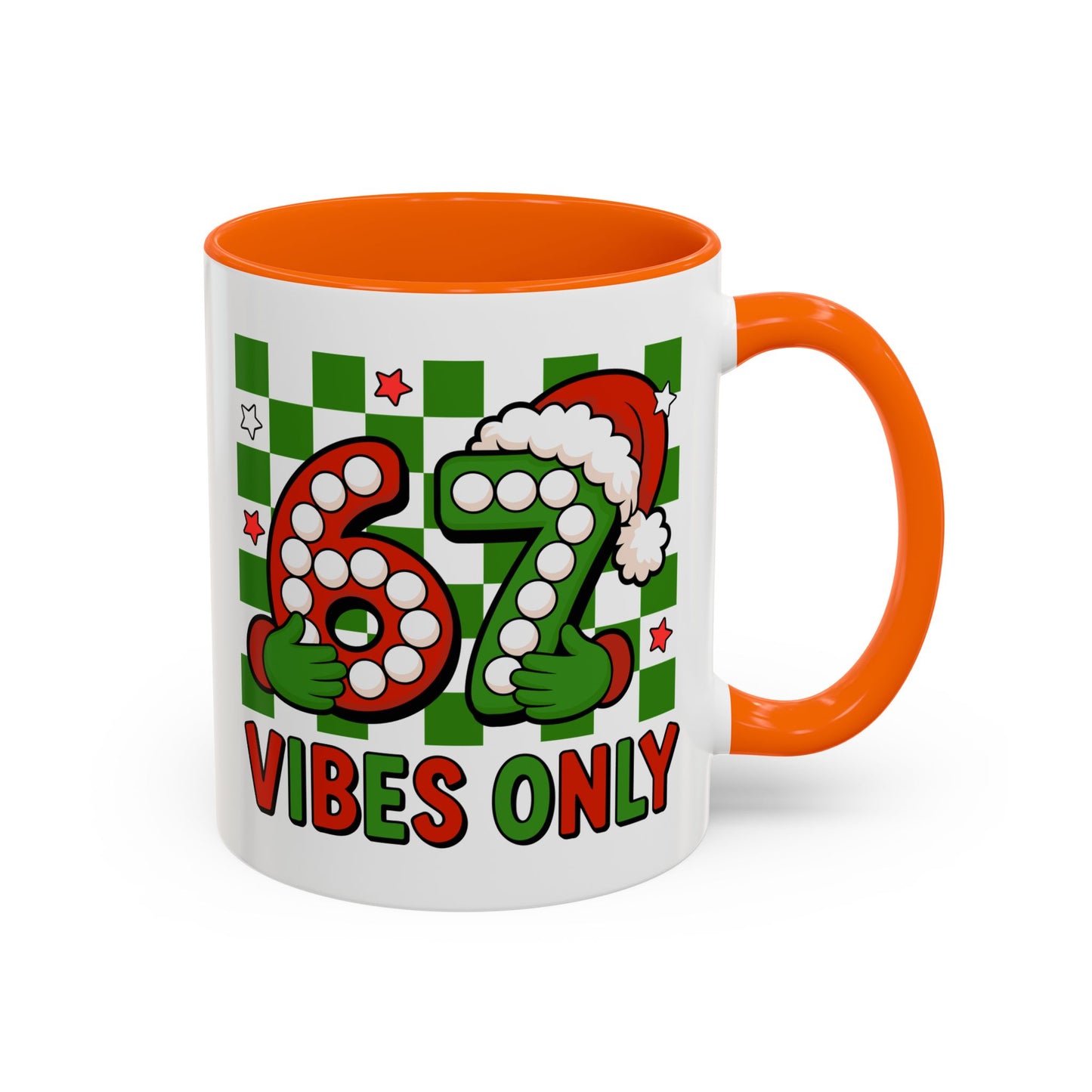 67 Vibes Only Christmas Coffee Mug — Festive Retro Numbering Holiday Mug