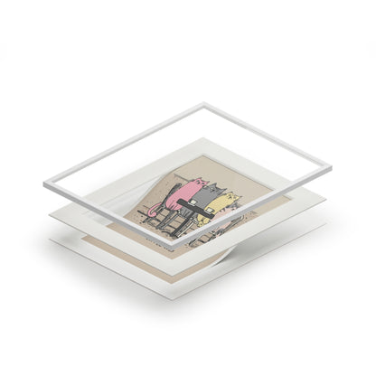 Coffee Cats – Framed Cat Art Poster