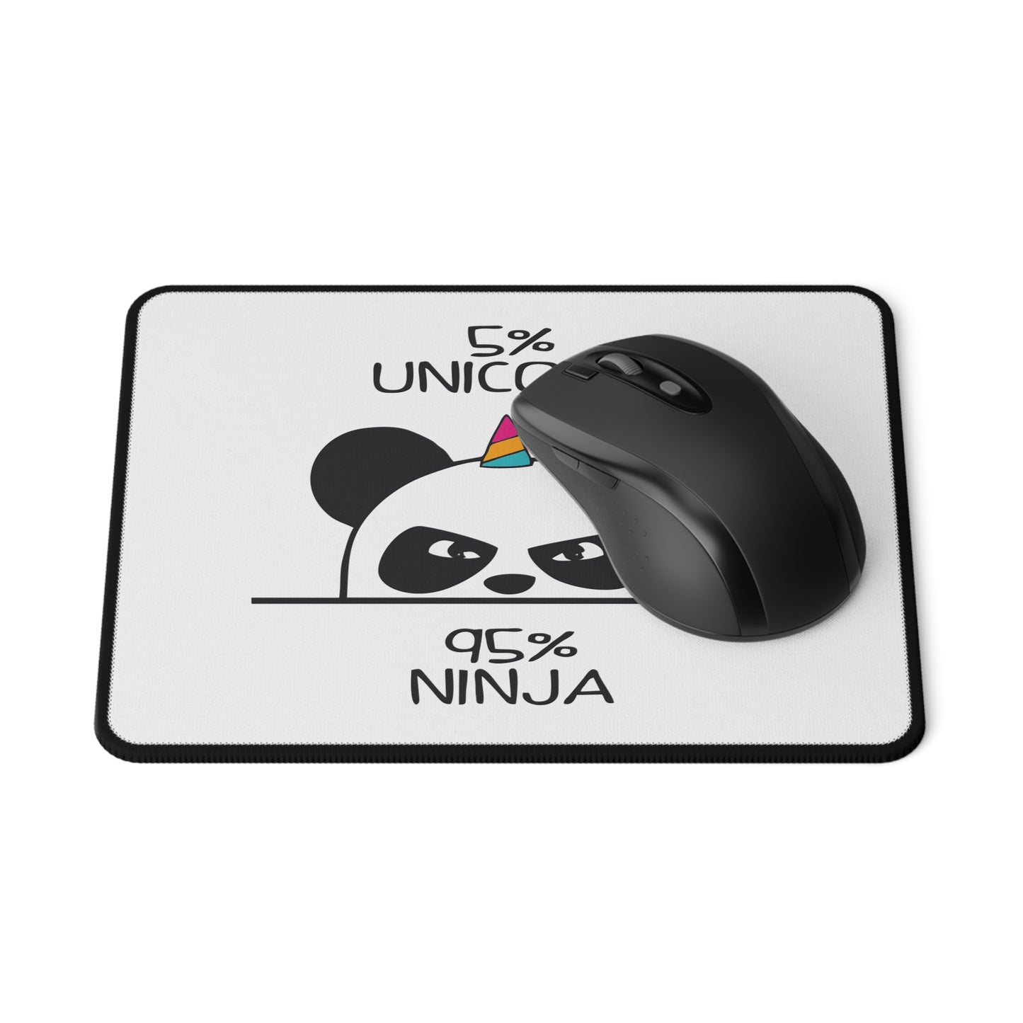 5% Unicorn 95% Ninja Mouse Pad — Cute Panda Gaming Mousepad, Non-Slip Desk Pad