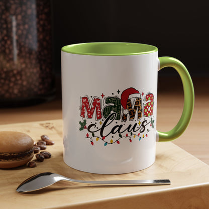 Mama Claus Accent Coffee Mug — Festive Christmas Holiday Mom Coffee Cup (11/15oz)