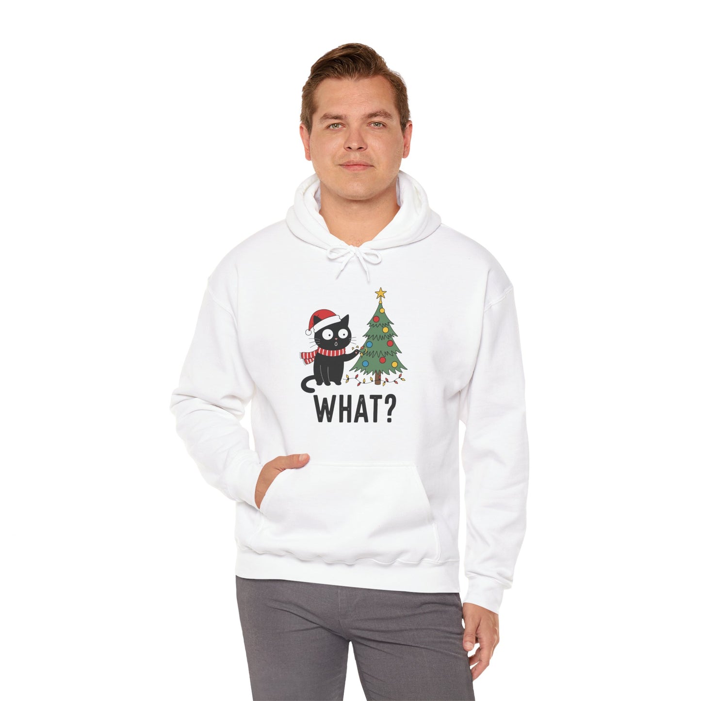 Funny Christmas Cat Unisex Hoodie – Cute Holiday Sweatshirt